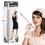 30 cm Gümüş Payetli Sigara Tutacağı – 1920’ler Gatsby Parti Aksesuarı-1