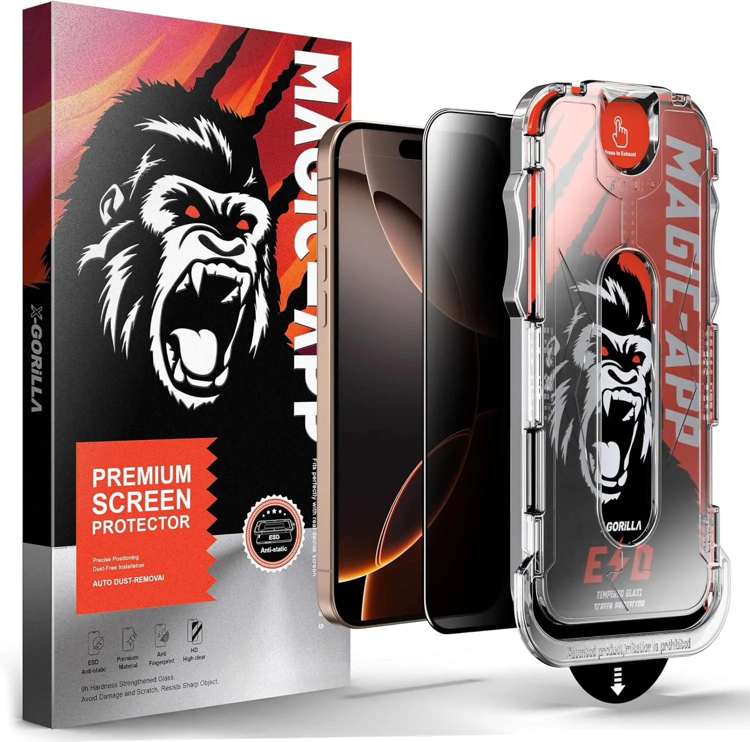 Klasse X-Gorilla iPhone 14 Pro Max Hayalet Ekran Koruyucu | Gizlilik Filtreli & 9H Kırılmaz | Tam Ka