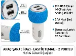 5V 2.1A, Çift USB'li Oto Çakmak Adaptör, Hızlı Şarj-2