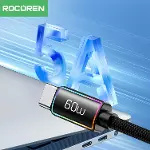 60W Type-C to Type-C RGB Aydınlatmalı Örgülü Şarj ve Data Kablosu 1 Metre-2