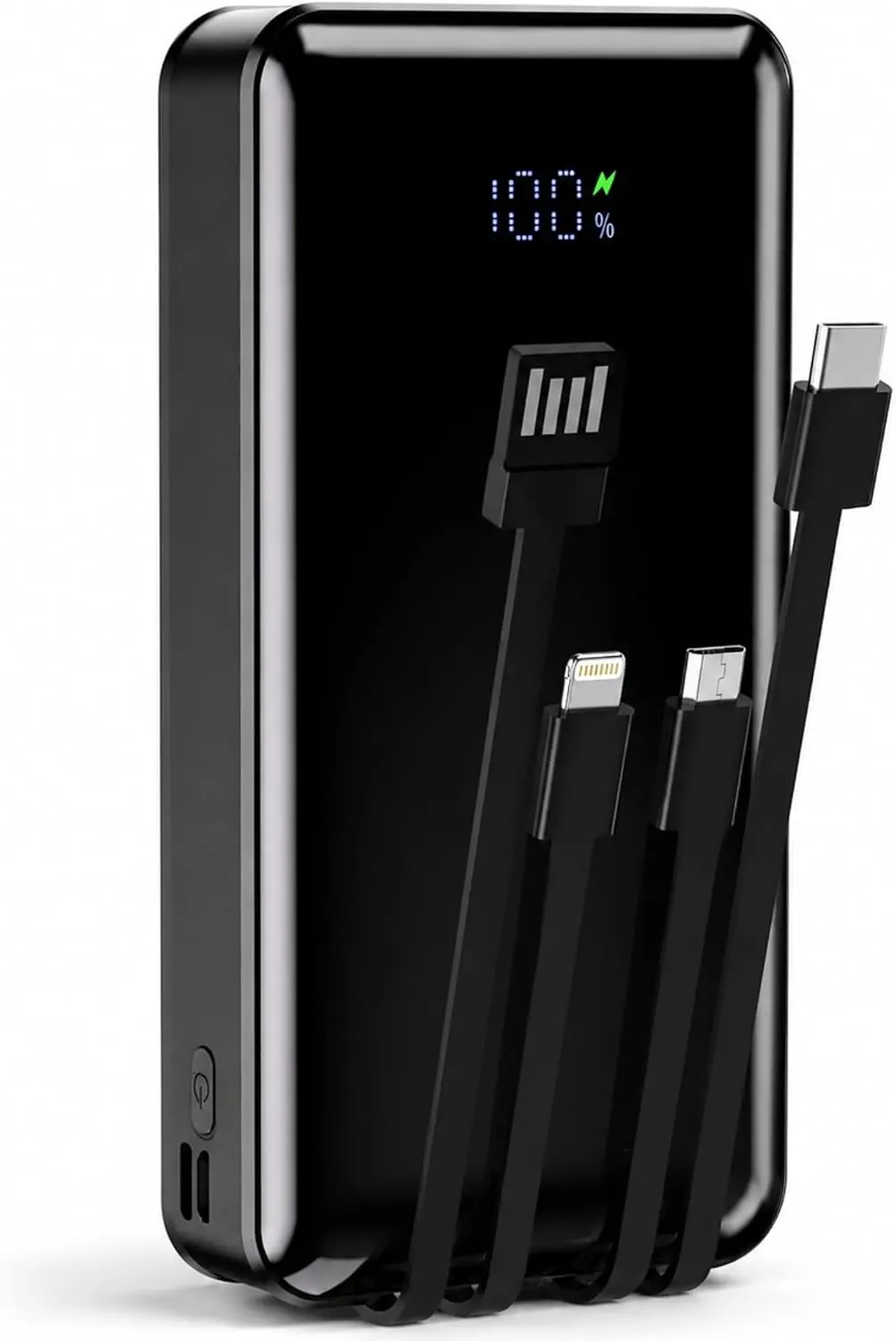 20000mAh Dahili Çoklu Kablolu Powerbank, Dijital Göstergeli Taşınabilir Şarj Cihazı, Yüksek Şarj Kap
