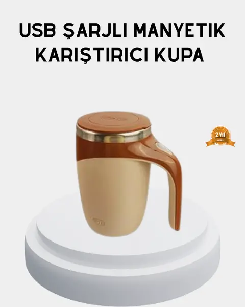 Şarjlı Otomatik Karıştırıcı Kupa Manyetik Mix Kupa Paslanmaz Çelik İç Astar