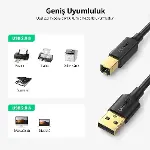 USB den USB-B ye Yazıcı Tarayıcı Kablosu, 1 Metre-2