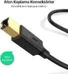 USB den USB-B ye Yazıcı Tarayıcı Kablosu, 1 Metre-6