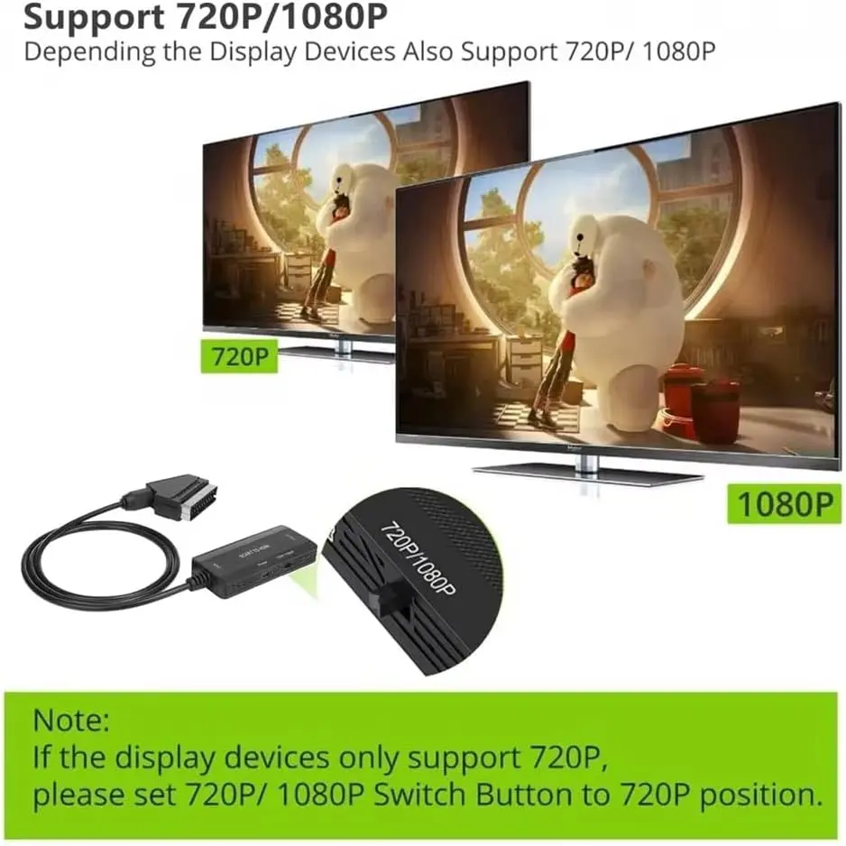 Ga95 Scart to Hdmi 1080p HD AV Video Çevirici Dönüştürücü Adaptör