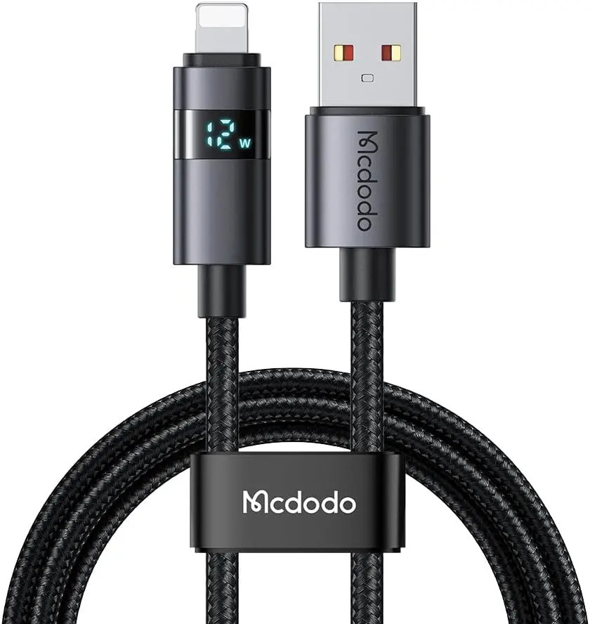 Ca-6490 USB-A - Yatay Led Ekranli Aydinlatma Kablosu Siyah