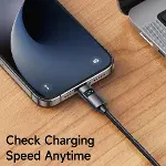 Ca-6490 USB-A - Yatay Led Ekranli Aydinlatma Kablosu Siyah-3