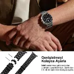Samsung Galaxy Watch 9 / Watch 8 (40mm/44mm) ve Watch 8 Classic (46mm) Uyumlu Üç Bakla Paslanmaz Çel-5