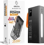 22.5W PD 3.0 Kablolu Powerbank, Gerçek 20.000 mAh Taşınabilir Şarj Cihazı, Dahili Type-C, Lightning-1