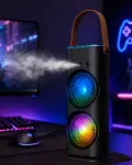 RGB Işıklı Spreyli Masa Fanı Çift Motorlu Güçlü Üflemeli Taşınabilir Fan-1