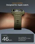 Apple Watch 46mm Seri 11/10 ile Uyumlu Kılıf & Kordon Kayış Rugged Armor Pro 2 Vintage Khaki - ACS10-2