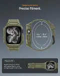 Apple Watch 46mm Seri 11/10 ile Uyumlu Kılıf & Kordon Kayış Rugged Armor Pro 2 Vintage Khaki - ACS10-4