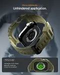 Apple Watch 46mm Seri 11/10 ile Uyumlu Kılıf & Kordon Kayış Rugged Armor Pro 2 Vintage Khaki - ACS10-6