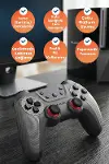 GP3 Turbo Özellikli Kablosuz Gamepad | PC, PS3 ve Android Uyumlu Kablosuz Oyun Kolu, Seri Atış (Turb-7