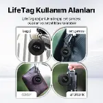 LifeTag Apple ile Uyumlu MFI Lisanslı Smart Tag Akıllı Takip Cihazı - Siyah - Deri Kılıflı-3