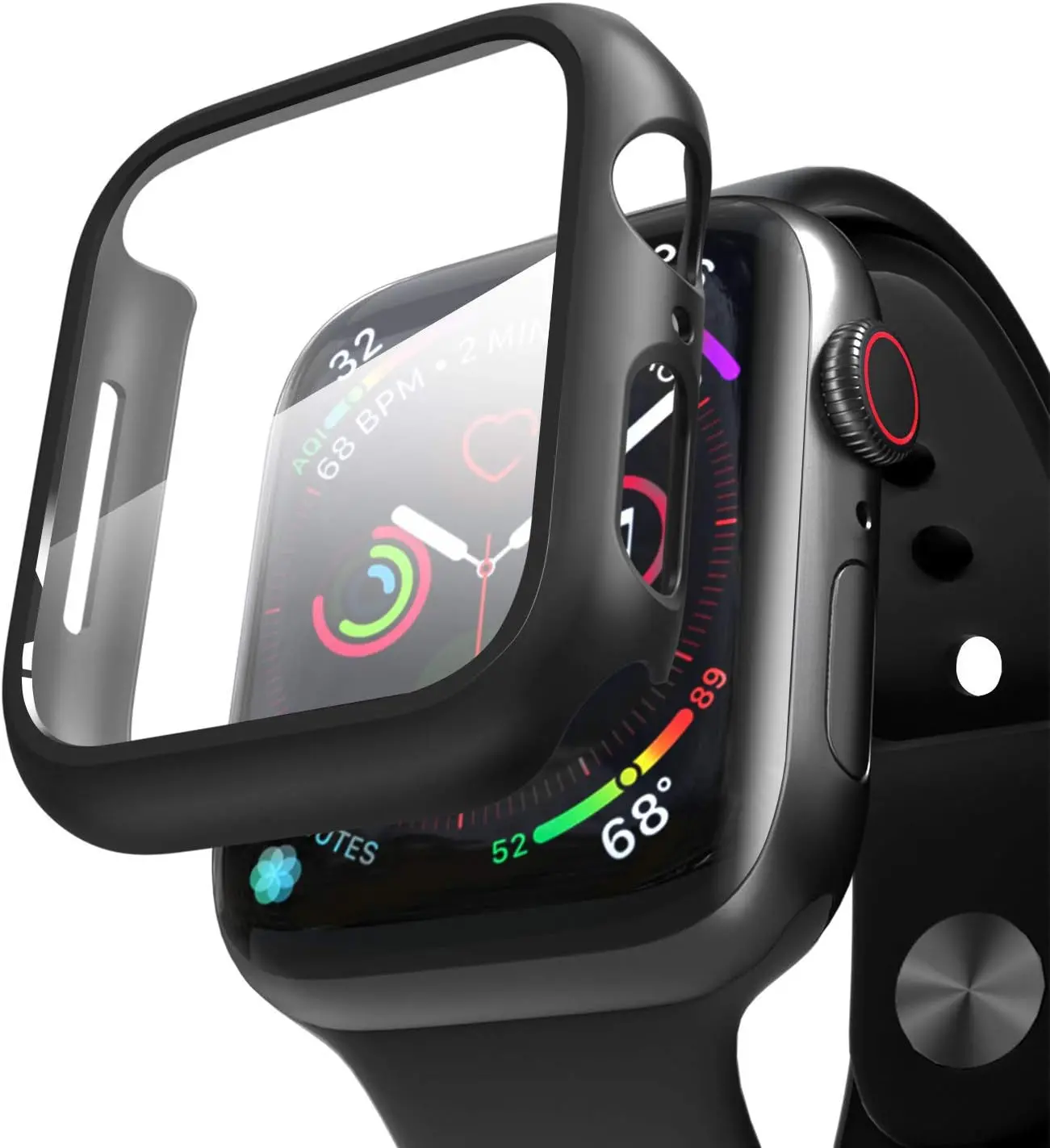 Apple Watch Series 6 44mm için Kılıf Matte Premium Slim WatchBand Siyah [Watch Series 6 44mm ile Uyu