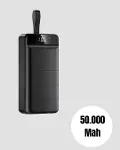 Yüksek Kapasiteli 50.000 mAh Powerbank – Type-C, Lightning ve Micro USB Uyumlu, Çoklu Cihaz Şarj Öze-2