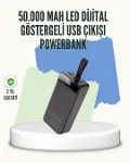Yüksek Kapasiteli 50.000 mAh Powerbank – Type-C, Lightning ve Micro USB Uyumlu, Çoklu Cihaz Şarj Öze-1