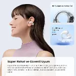 PearlClip Pro Hi-Res LDAC ENC OWS Kablosuz Bluetooth 6.0 Kulaklık Beyaz-4