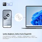 PearlClip Pro Hi-Res LDAC ENC OWS Kablosuz Bluetooth 6.0 Kulaklık Beyaz-7