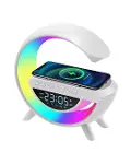 Çok Fonksiyonlu Kablosuz Şarjlı Saat Hoparlör RGB Işık ve Alarm Özellikli-2