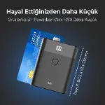 PB20W 10000MAH Type-C ve USB Çift Çıkışlı Dijital Ekranlı Mini Powerbank Siyah iPhone Huawei Uyumlu-5