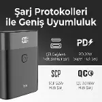 PB20W 10000MAH Type-C ve USB Çift Çıkışlı Dijital Ekranlı Mini Powerbank Siyah iPhone Huawei Uyumlu-6