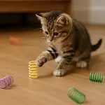 Karışık Boyutlu Spiral Yay Kedi Oyuncakları 10 Parça Renkli İnce Kalın Uzun Kısa Yaylar Yavru ve Yet-3