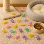 Karışık Boyutlu Spiral Yay Kedi Oyuncakları 10 Parça Renkli İnce Kalın Uzun Kısa Yaylar Yavru ve Yet-7
