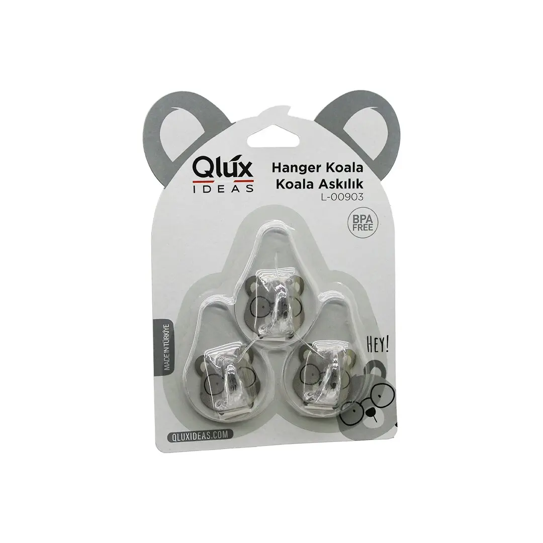 3PCS Koala Askı Şeffaf Askı Yapışkanlı Montaj