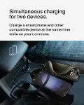 BoostCharge Çift Araç Şarj Cihazı 42W w/Hızlı Şarj USB-C 30W PPS ve 12W USB-A Bağlantı Noktaları App-2