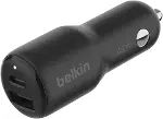 BoostCharge Çift Araç Şarj Cihazı 42W w/Hızlı Şarj USB-C 30W PPS ve 12W USB-A Bağlantı Noktaları App-1