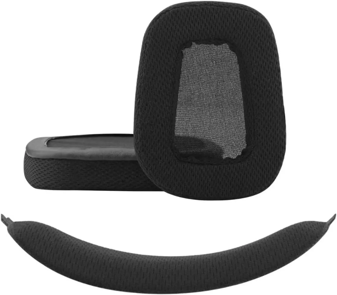 Logitech G633 G933 G935 G635 G933S G633S Uyumlu Kulaklık Pedi ve Süngeri - Siyah Kumaş Sünger ve Kaf