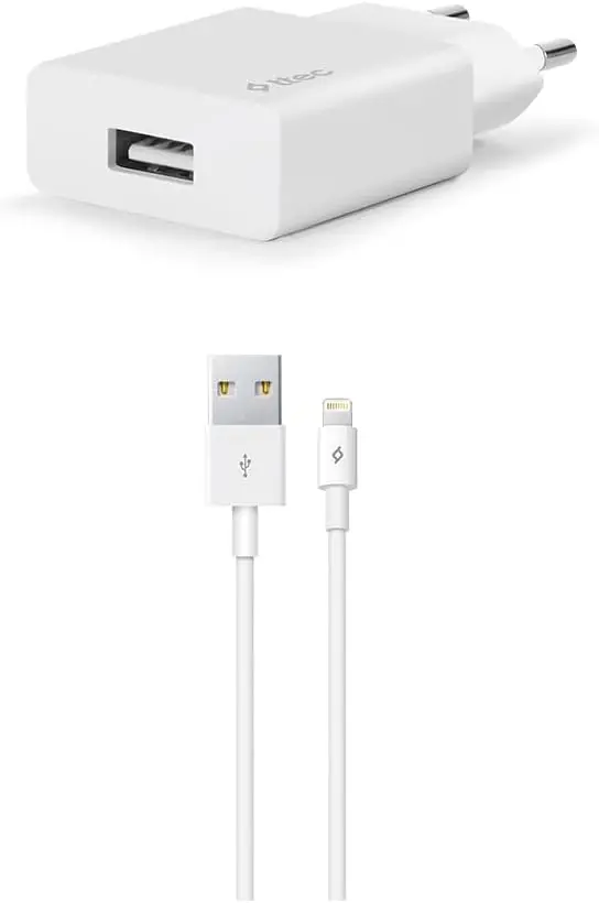 SmartCharger Seyahat Şarj Aleti, 2.1A ve Lightning Kablo, 1m, Beyaz