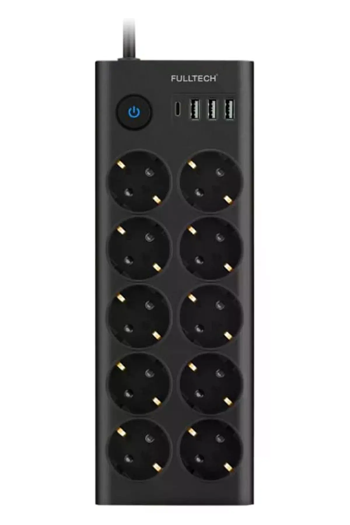 Fulltech FTR14 Type-C Girişli Akım Korumalı 10’lu Priz, 3 USB