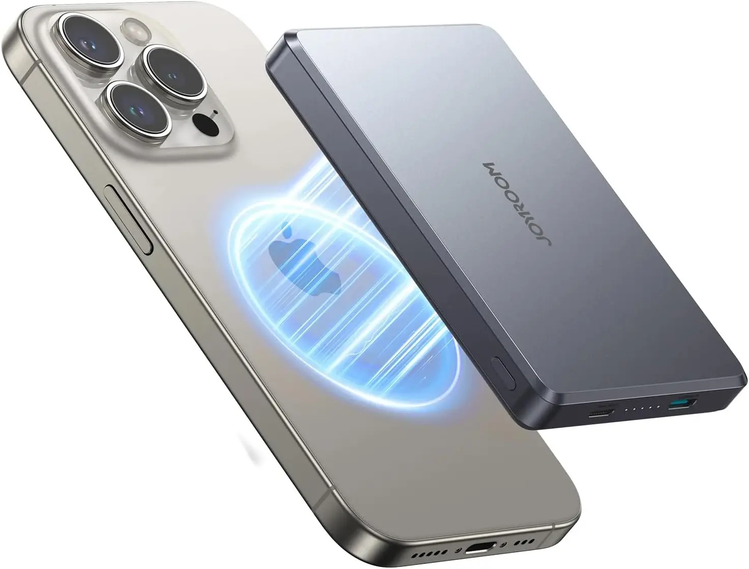 JR-PBM08 Pro 20W manyetik kablosuz güç bankası 10000mAh (Titanyum)