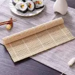 Bambu Sushi Sarma Hasırı 24x24 cm | Doğal Bambu Sushi Mat | Sushi Maker için Rulo Sarma Matı | Evde-3