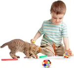 ® 2 Adet Çıngıraklı Zilli Peluş Kedi Topu 7 cm – Büyük Boy Sesli Kedi Oyuncağı, Dayanıklı Yumuşak To-2