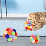 ® 2 Adet Çıngıraklı Zilli Peluş Kedi Topu 7 cm – Büyük Boy Sesli Kedi Oyuncağı, Dayanıklı Yumuşak To-4