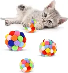 ® 2 Adet Çıngıraklı Zilli Peluş Kedi Topu 7 cm – Büyük Boy Sesli Kedi Oyuncağı, Dayanıklı Yumuşak To-1
