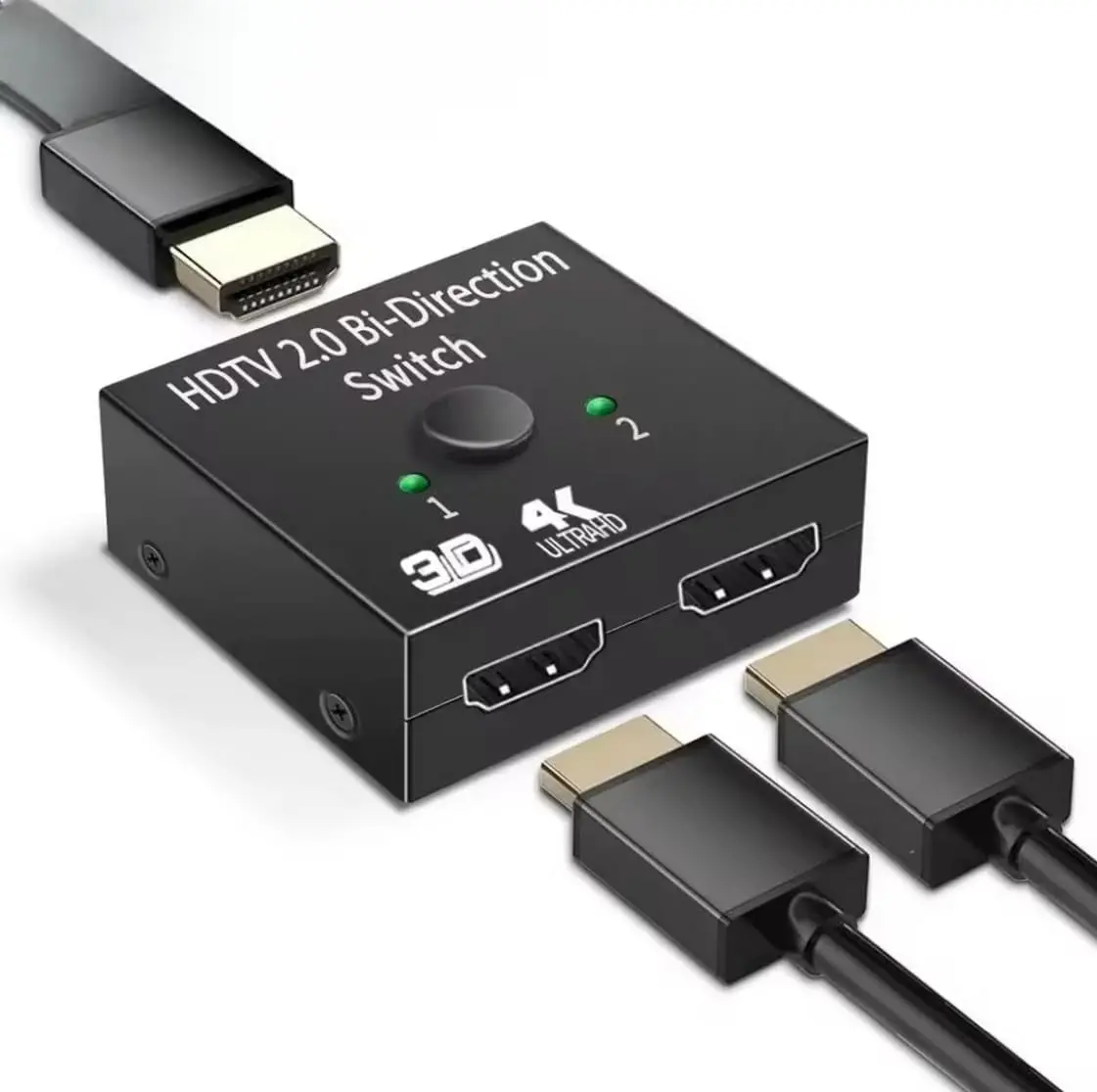 HDMI Switch Splitter, Anahtar, 2 Giriş 1 Çıkış, PS5, PS4, Xbox, TV Kutusu, TV Stick, Monitör, PC ile