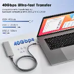 FAST USB 4.0 40Gbps, 240W, 8K60Hz USB4.0 USB-C Kablosu 1.5 Metre Gri KLV-1.5-4