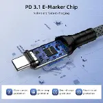 FAST USB 4.0 40Gbps, 240W, 8K60Hz USB4.0 USB-C Kablosu 1.5 Metre Gri KLV-1.5-7