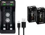 Batteries D925 2’li AA/AAA/9V Pil Şarj Aleti + 2 Adet 9V Pro 250 mAh Ni-MH Şarjlı 9V Pil Seti-1