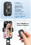 AI Yüz Takipli Selfie Çubuğu Tripod, 360° Otomatik Takip Gimbal, Quadrapod (4 Ayaklı) Taban, Uzaktan-4