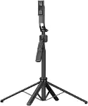 AI Yüz Takipli Selfie Çubuğu Tripod, 360° Otomatik Takip Gimbal, Quadrapod (4 Ayaklı) Taban, Uzaktan-7