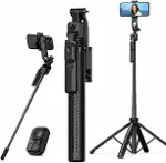 AI Yüz Takipli Selfie Çubuğu Tripod, 360° Otomatik Takip Gimbal, Quadrapod (4 Ayaklı) Taban, Uzaktan-1