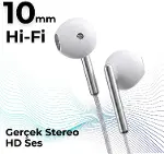 H46 Type-C Stereo Kulak İçi Kablolu Kulaklık Beyaz-2