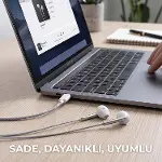 H46 Type-C Stereo Kulak İçi Kablolu Kulaklık Beyaz-5