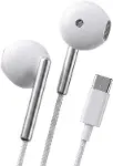 H46 Type-C Stereo Kulak İçi Kablolu Kulaklık Beyaz-1